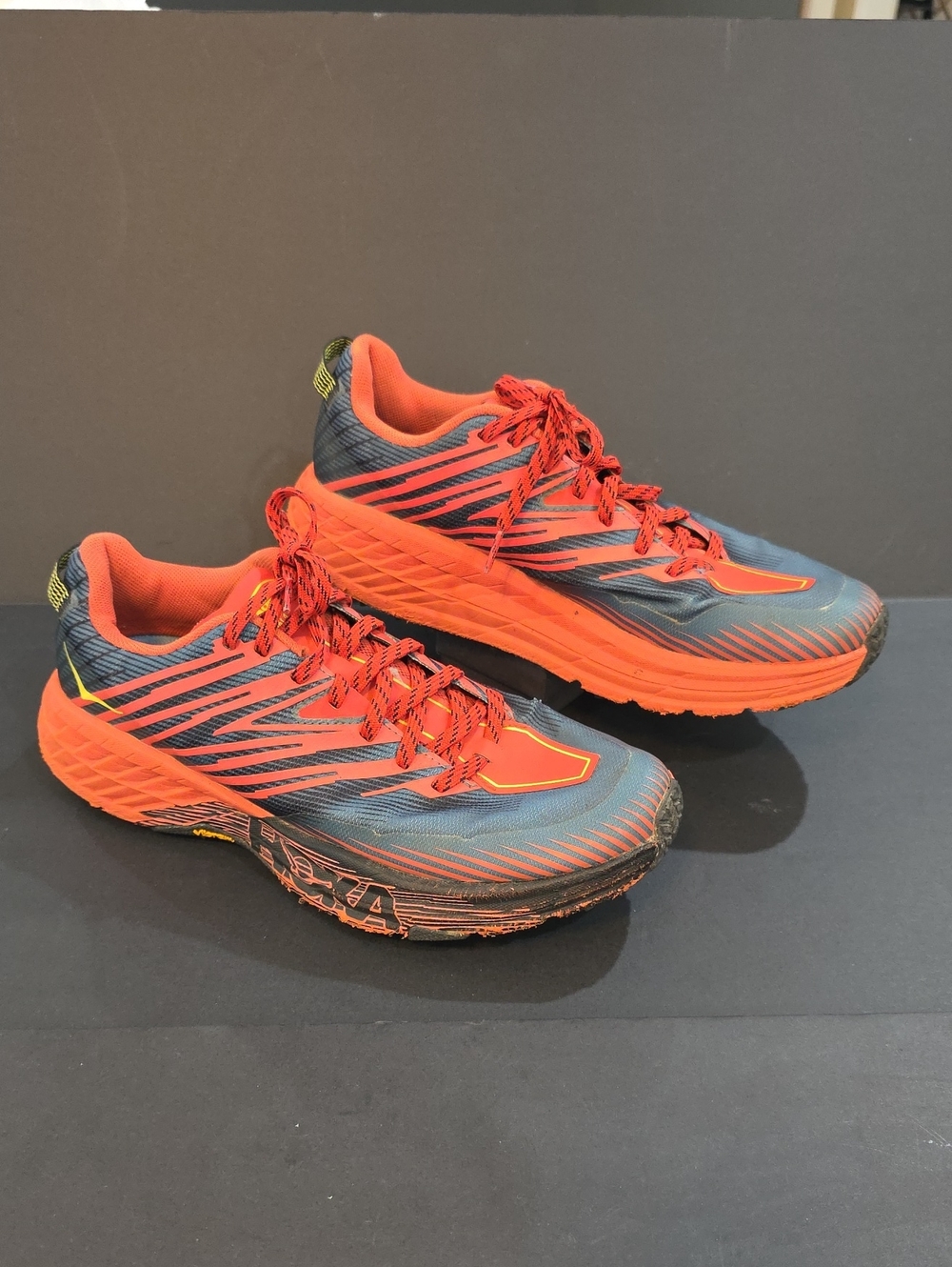 Hoka Speedgoat 4 Vibram Men's Athletic Shoes in Orange and Blue/Black Size 9.5